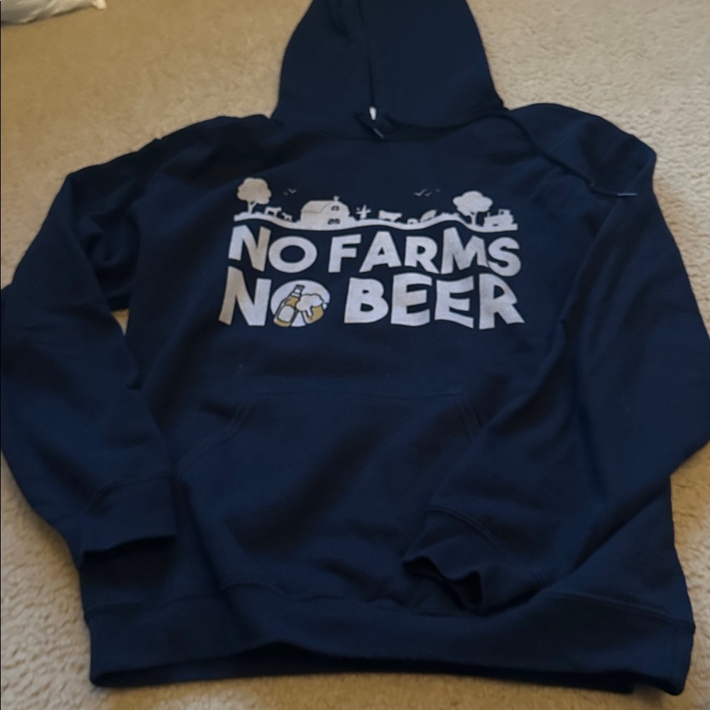 No Farms No Beer 🍻 Navy Blue Sweatshirt